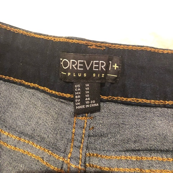 Dark wash high waisted shorts PLUS SIZE - Picture 4 of 4